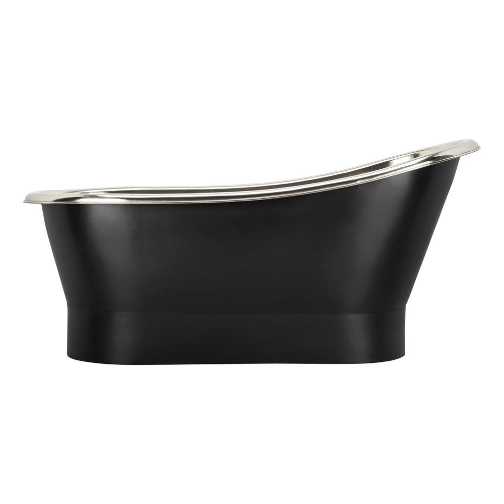 Signature Hardware Antique Black 59 x 29 in. Freestanding Bathtub with Offset Drain 