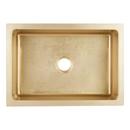 Signature Hardware Brushed Brass 30 x 21 in. No Hole Brass 1 Bowl Undermount Kitchen Sink 