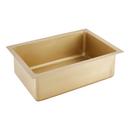 Signature Hardware Brushed Brass 30 x 21 in. No Hole Brass 1 Bowl Undermount Kitchen Sink 