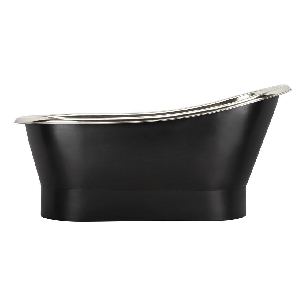 Signature Hardware Antique Black 66 x 29 in. Freestanding Bathtub with Center Drain 