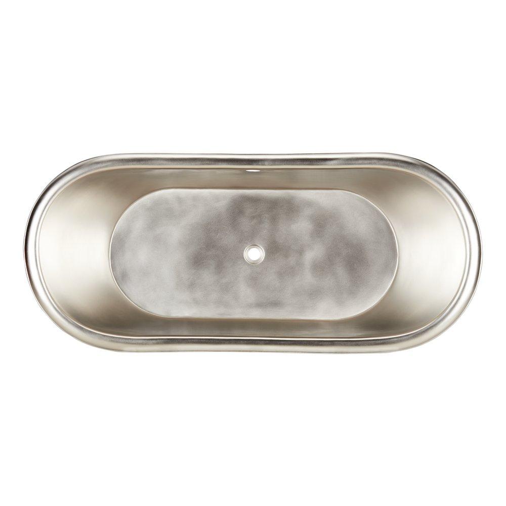 Signature Hardware Antique Black 66 x 29 in. Freestanding Bathtub with Center Drain 