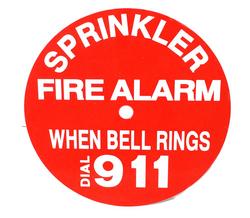 7 in. Round Dial 911 Fire Alarm Aluminum Sign
