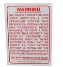 5 x 7 in. NFPA Sprinkler System Warning Sign