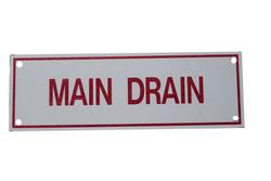 6 x 2 in. Main Drain Aluminum Sign