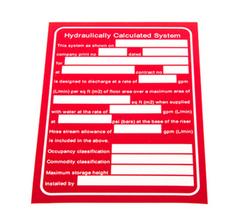 8-1/2 x 11 in. Hydraulic System Aluminum Sign