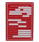 5 x 7 in. Hydraulic System Fire Sprinkler Sign