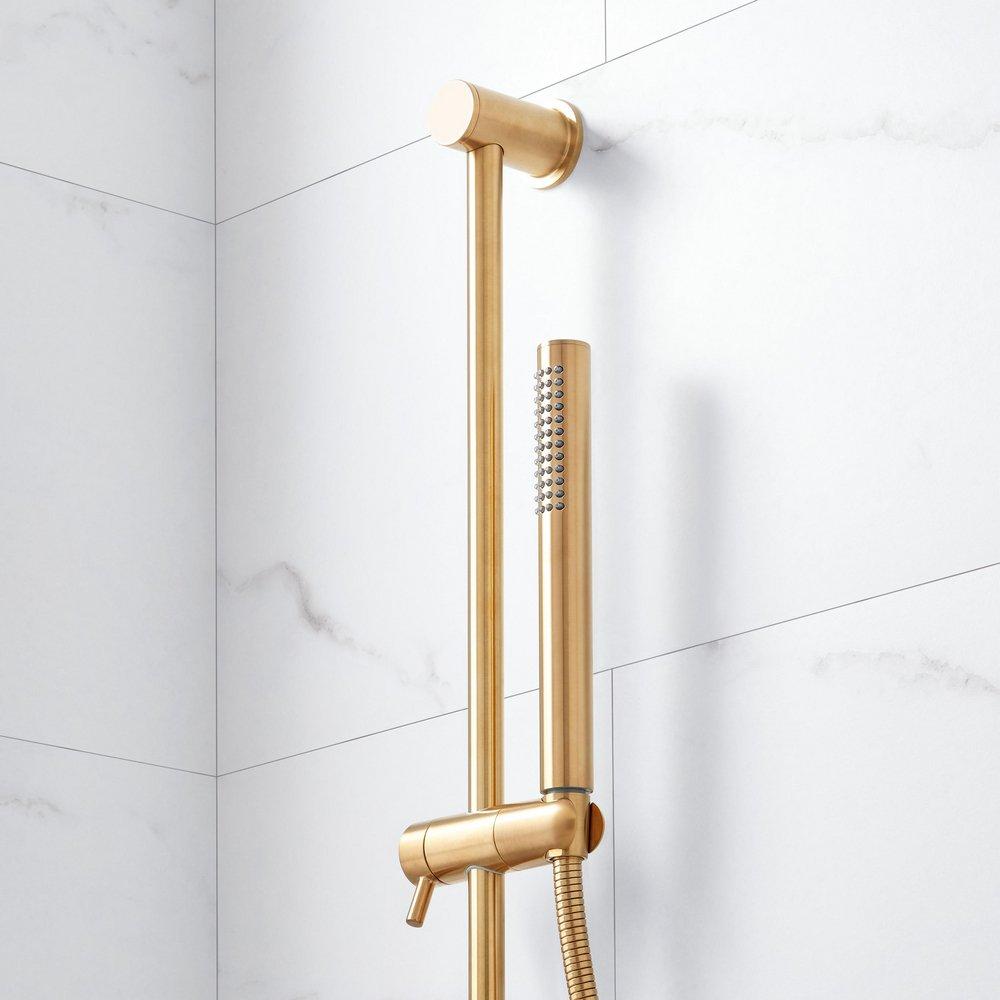 Signature Hardware Brushed Gold Two Handle Single Function Shower System 