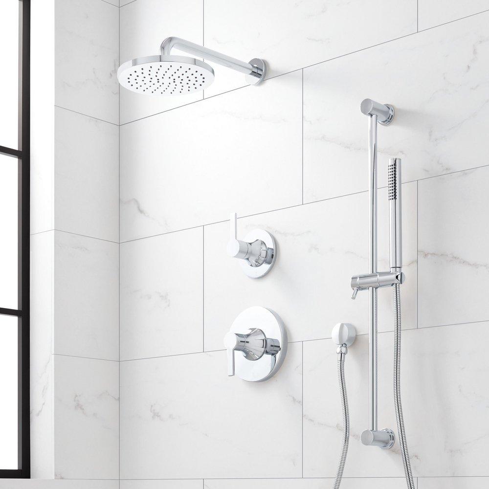 Signature Hardware Chrome Two Handle Single Function Shower System 
