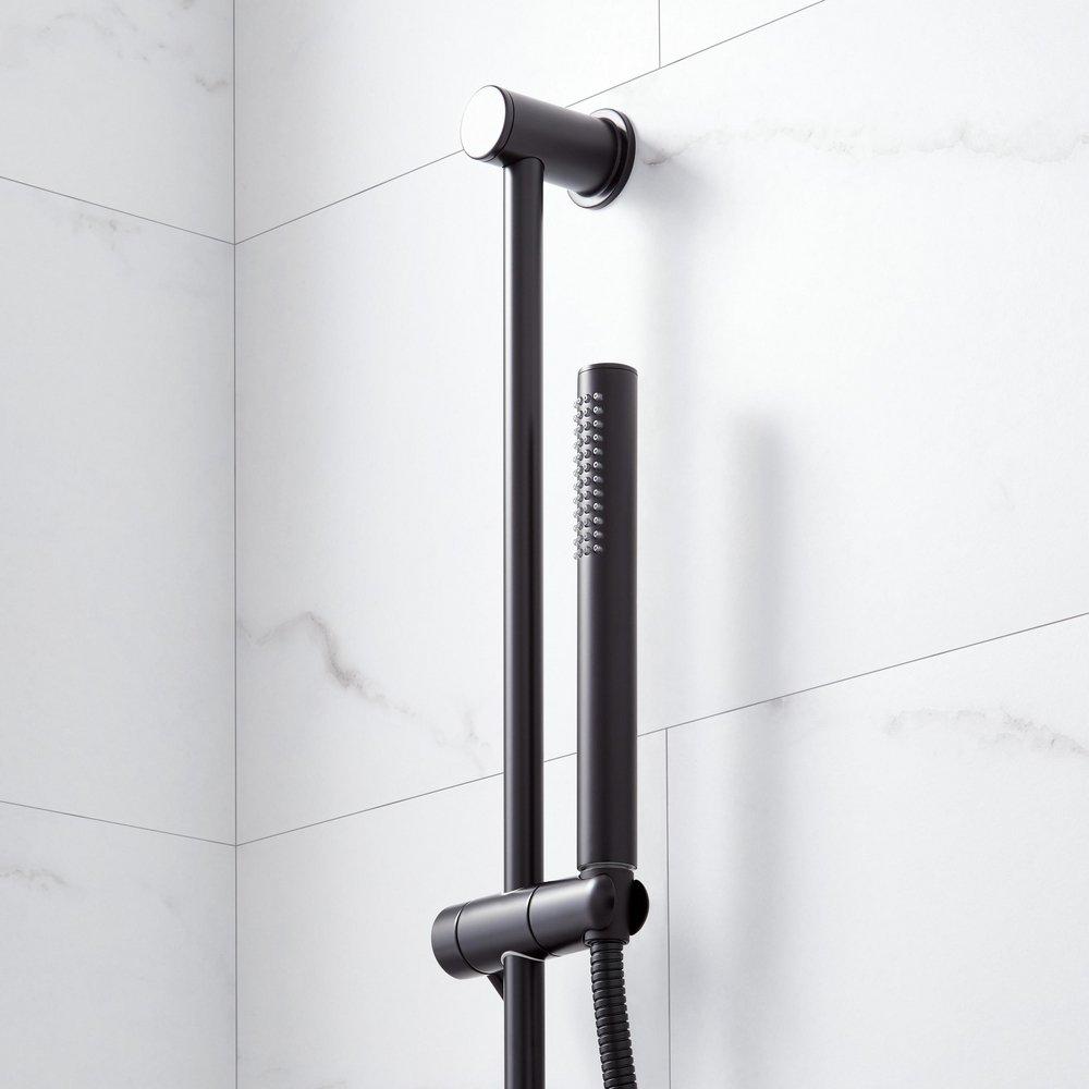 Signature Hardware Matte Black Two Handle Single Function Shower System 
