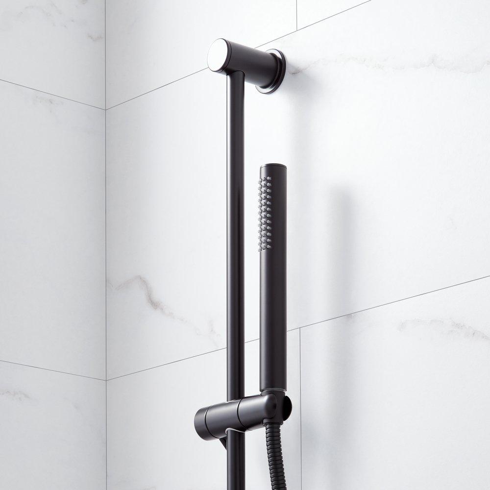 Signature Hardware Matte Black Two Handle Single Function Shower System 