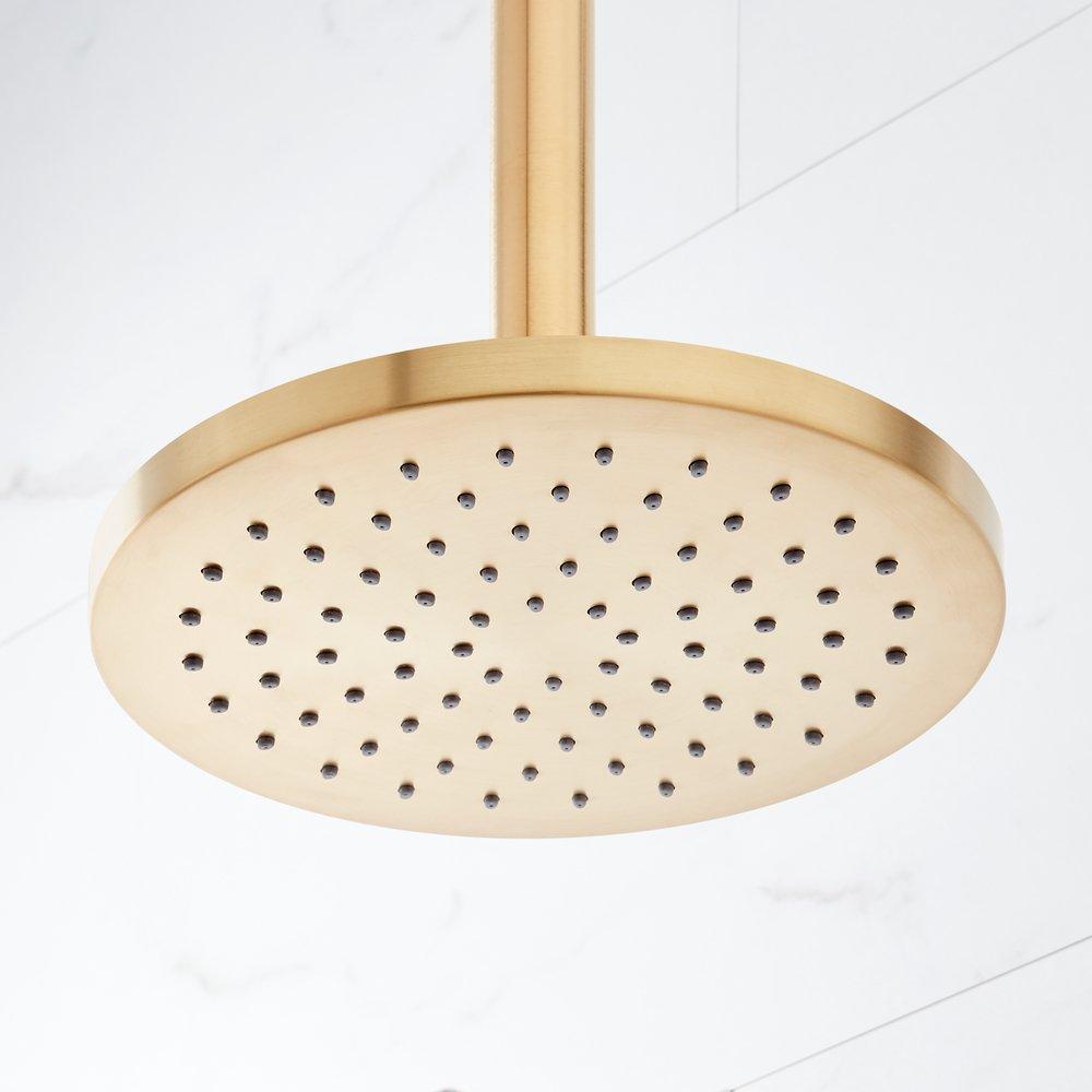 Signature Hardware Brushed Gold Two Handle Single Function Shower System 
