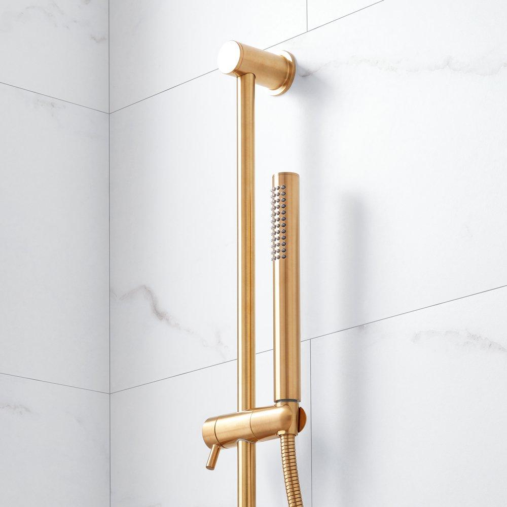 Signature Hardware Brushed Gold Two Handle Single Function Shower System 