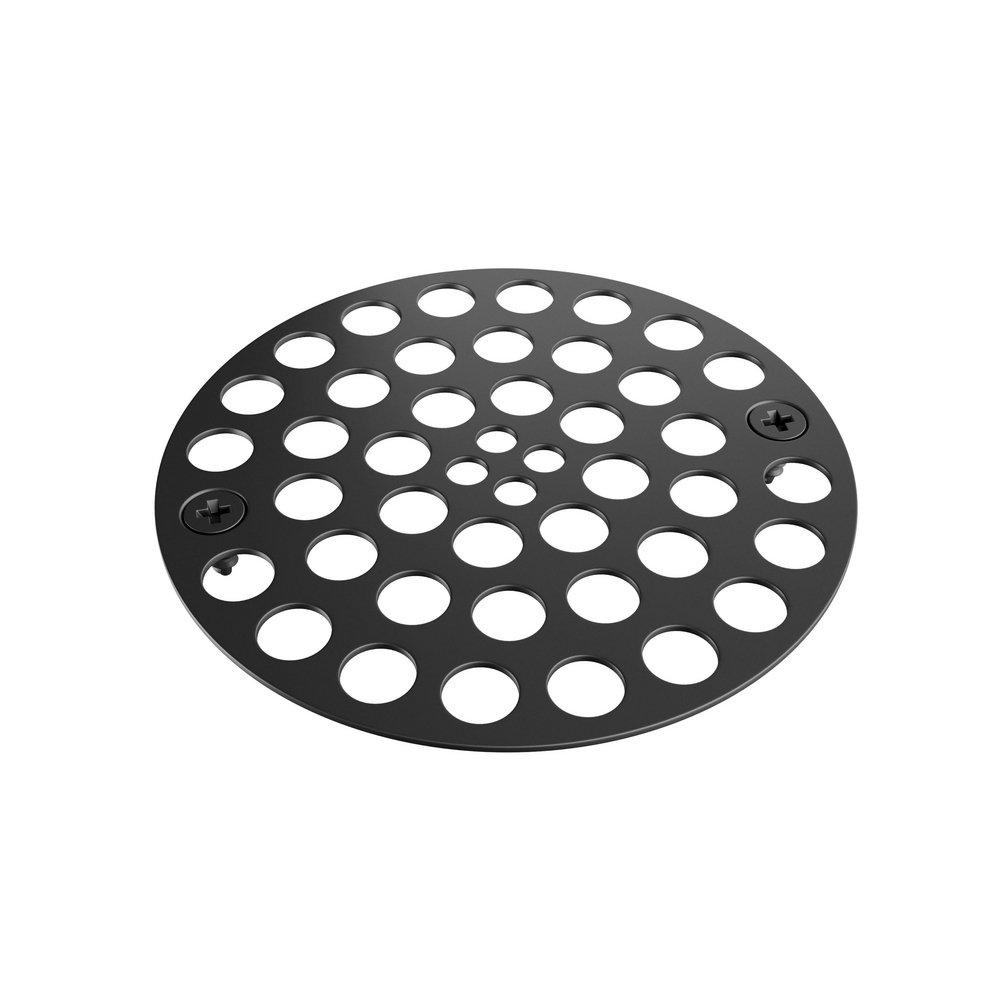 4 in. OD Shower Strainer Cover in Matte Black 