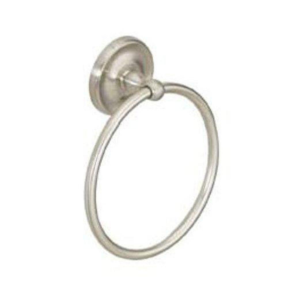 Round Closed Towel Ring in Brushed Nickel 