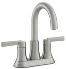 PROFLO® PVD Brushed Nickel Two Handle Centerset Bathroom Sink Faucet with Brass Pop-Up Drain Assembly