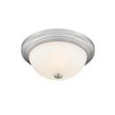 2-Light Flush Mount Ceiling Light in Brushed Nickel 