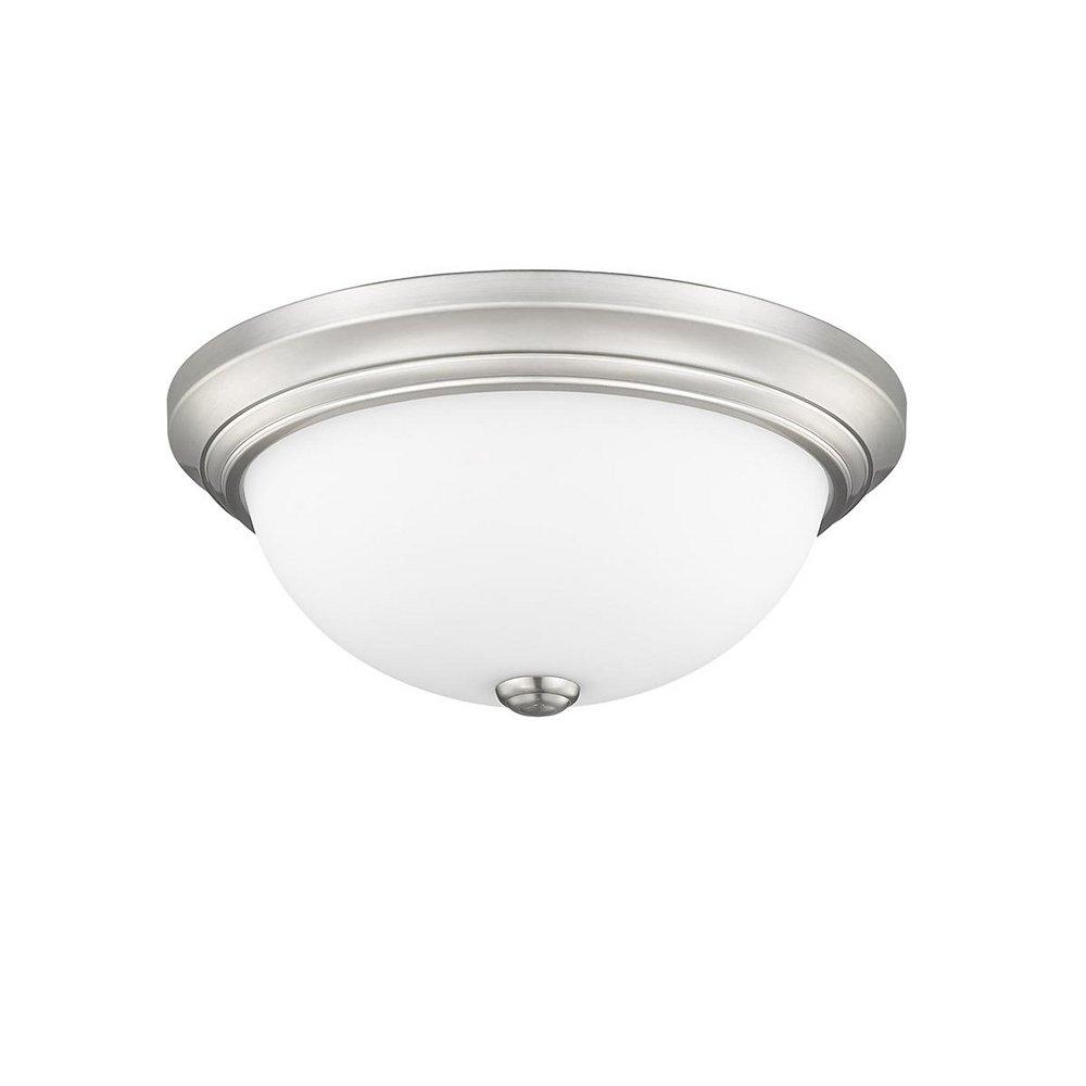 2-Light Flush Mount Ceiling Light in Brushed Nickel 