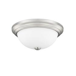2-Light Flush Mount Ceiling Light in Brushed Nickel