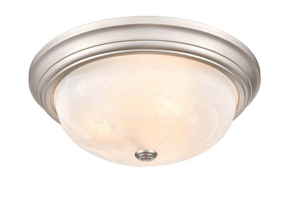 3-Light Flush Mount Ceiling Light in Satin Nickel 