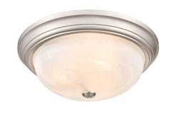 3-Light Flush Mount Ceiling Light in Satin Nickel