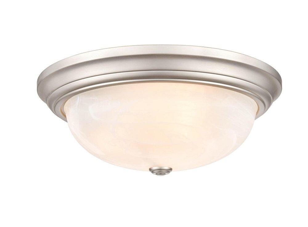 3-Light Flush Mount Ceiling Light in Satin Nickel 