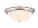 3-Light Flush Mount Ceiling Light in Satin Nickel 