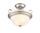 2-Light Semi-Flush Mount Ceiling Light in Satin Nickel 