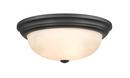 3-Light Flush Mount Ceiling Light in Matte Black 