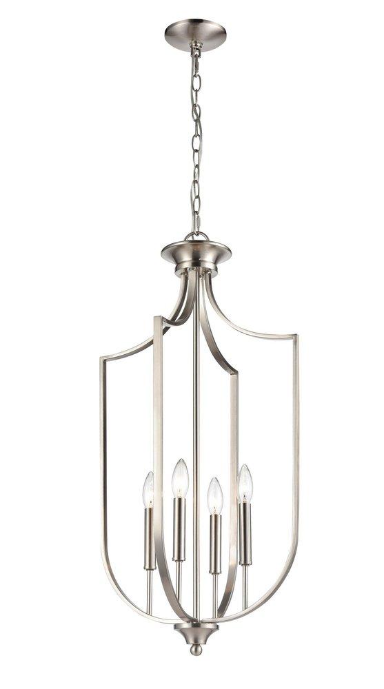4-Light Pendant Light in Brushed Nickel 