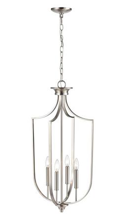 4-Light Pendant Light in Brushed Nickel