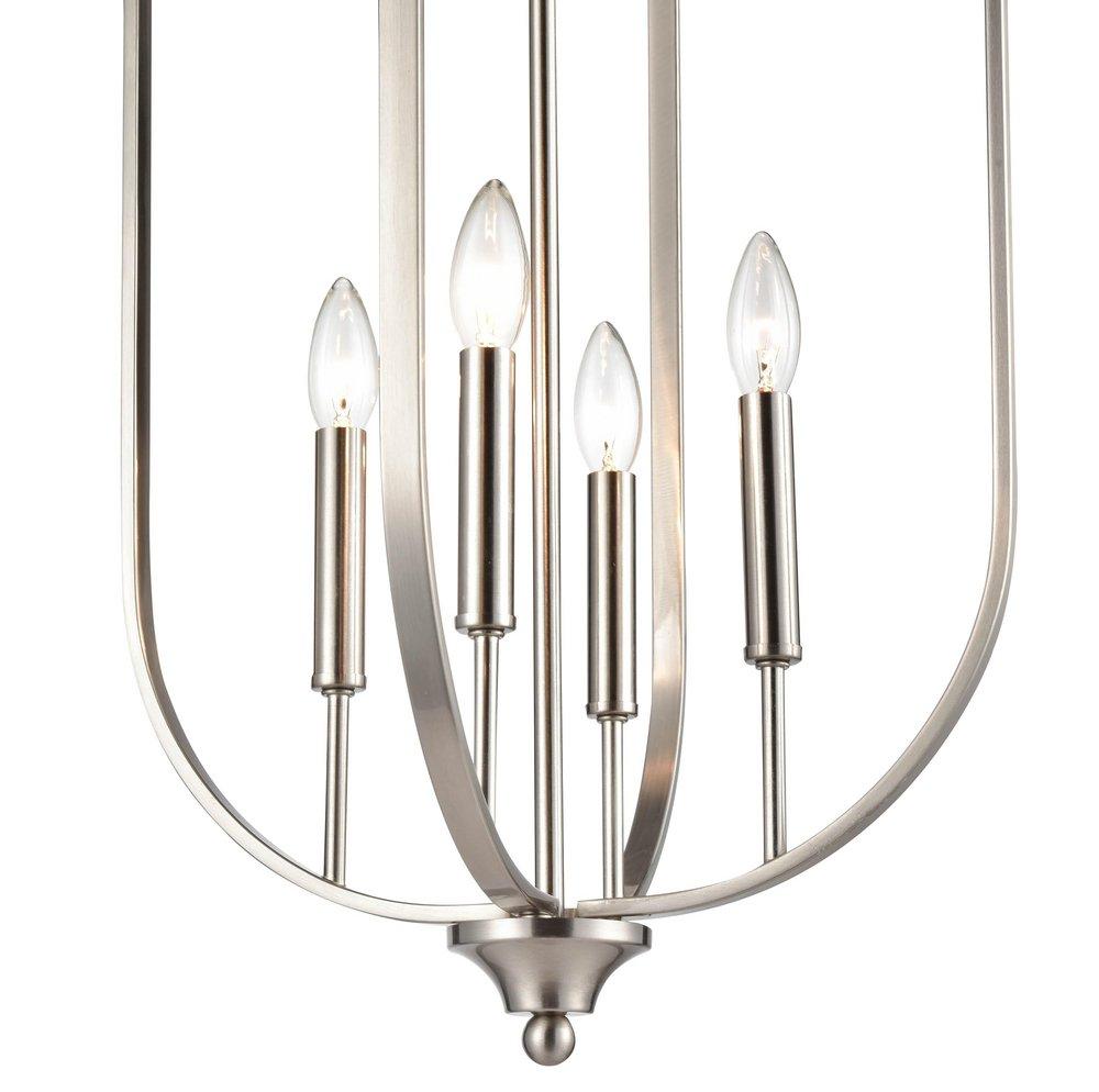 4-Light Pendant Light in Brushed Nickel 