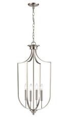 4-Light Pendant Light in Brushed Nickel 
