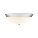 3-Light Flush Mount Ceiling Light in Brushed Nickel 