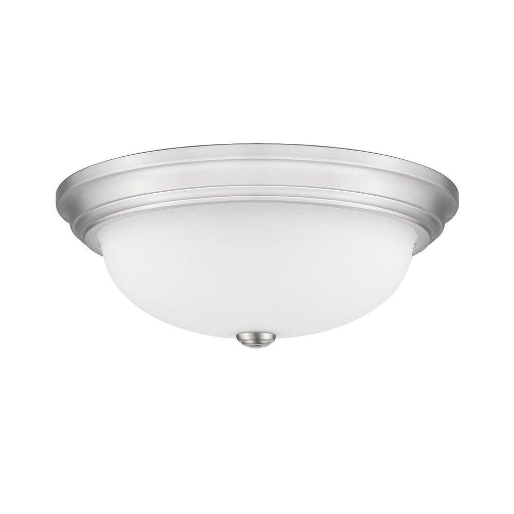 3-Light Flush Mount Ceiling Light in Brushed Nickel 