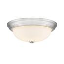 3-Light Flush Mount Ceiling Light in Brushed Nickel 