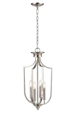4-Light Pendant Light in Brushed Nickel