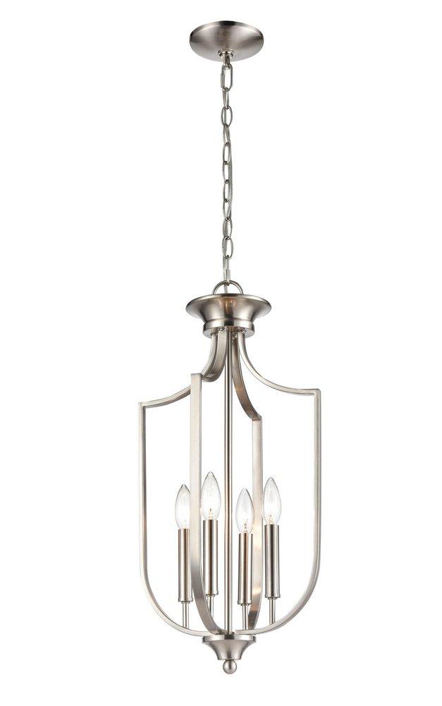4-Light Pendant Light in Brushed Nickel 