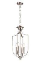 4-Light Pendant Light in Brushed Nickel 