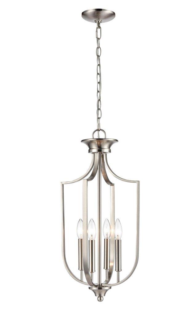 4-Light Pendant Light in Brushed Nickel 
