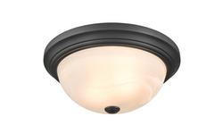 2-Light Flush Mount Ceiling Light in Matte Black