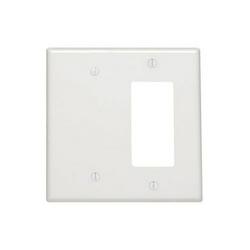 2-Gang Midway Wall Plate &ndash; 1 Decora/GFCI & 1 Blank, White Thermoset
