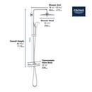 GROHE Brushed Nickel Infinity Finish Two Handle Multi Function Shower System 