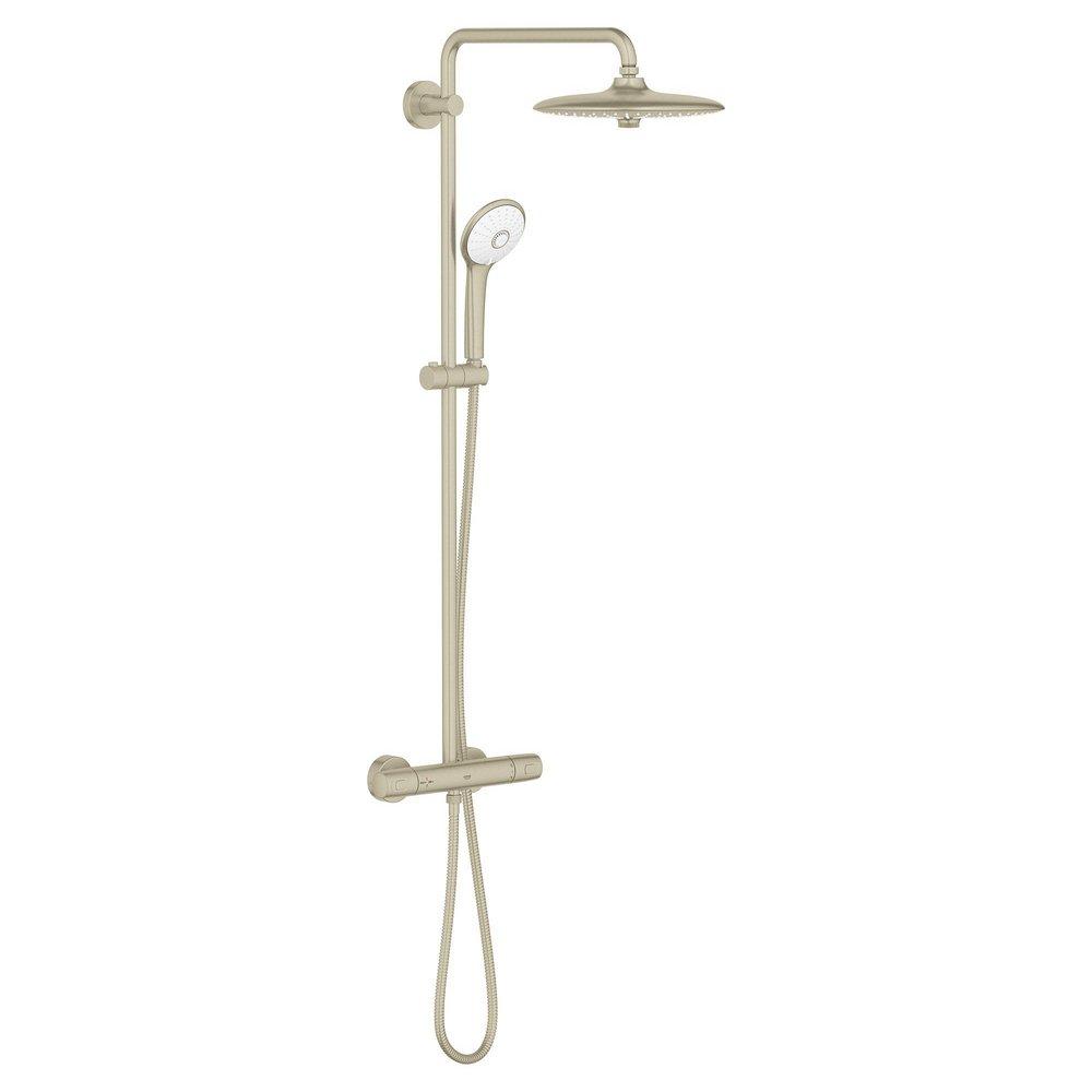 GROHE Brushed Nickel Infinity Finish Two Handle Multi Function Shower System 
