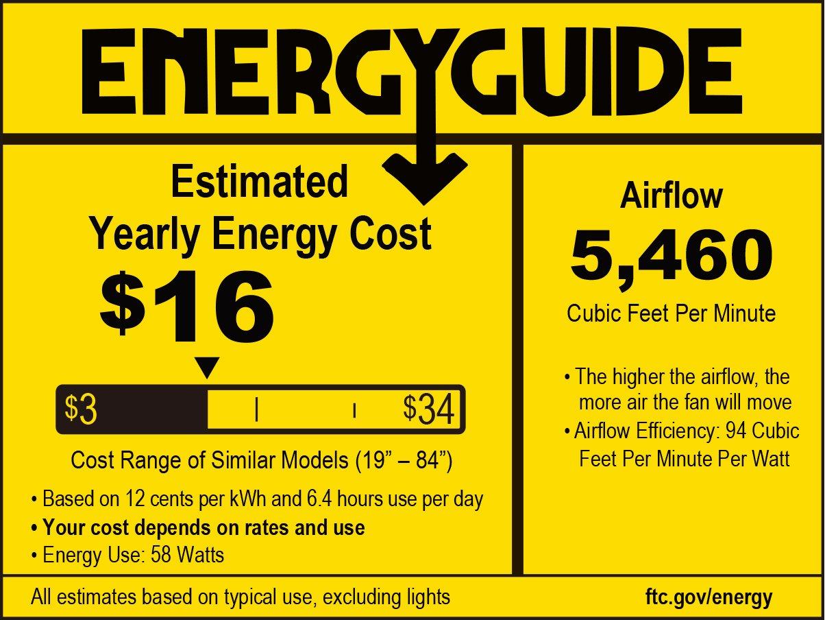 72 INCH INDOOR/OUTDOOR CEILING FAN WITH BLACK BLADES BLACK 