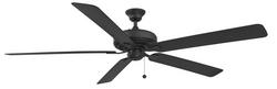 72in. Wet?Rated Ceiling Fan (3?Speed, Pull?Chain) in Black / Black Blades