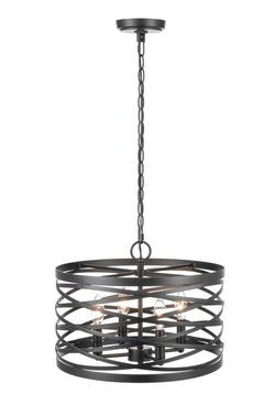 4-Light Pendant Light in Matte Black