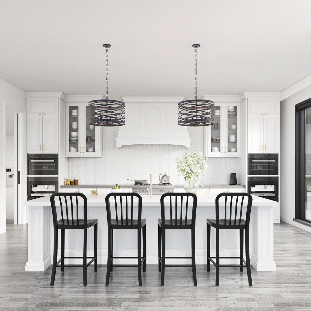 4-Light Pendant Light in Matte Black 