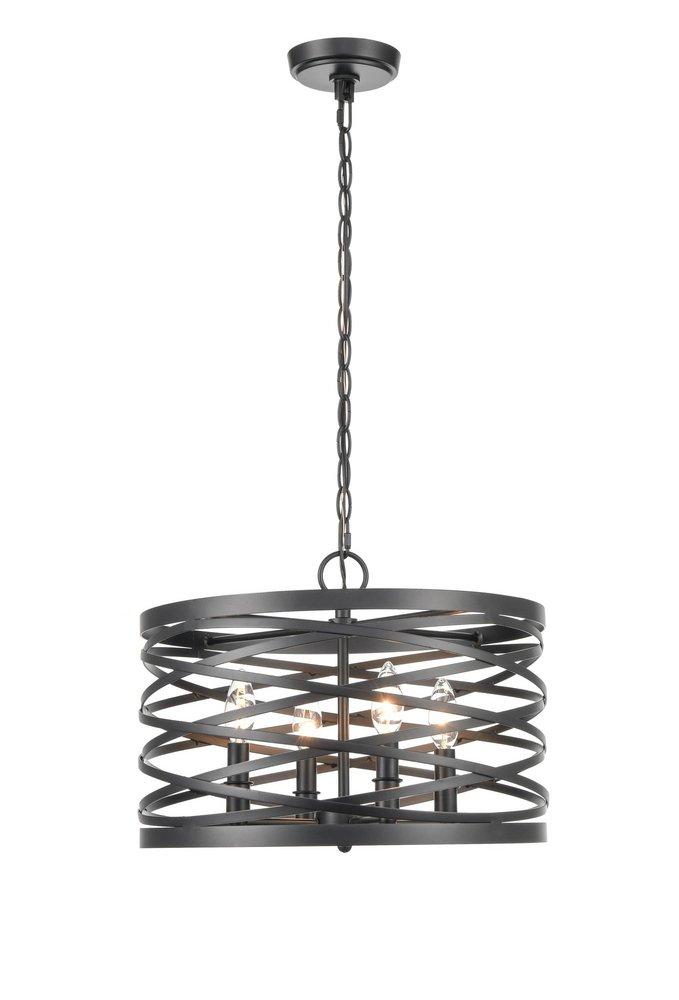 4-Light Pendant Light in Matte Black 