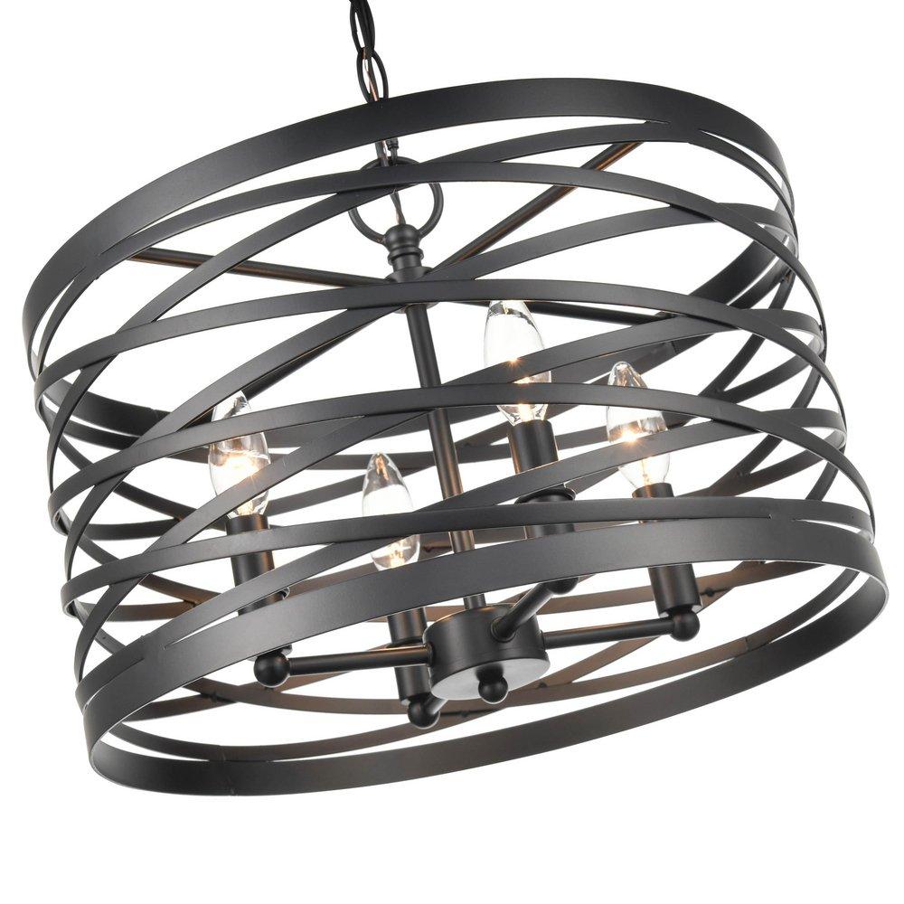 4-Light Pendant Light in Matte Black 
