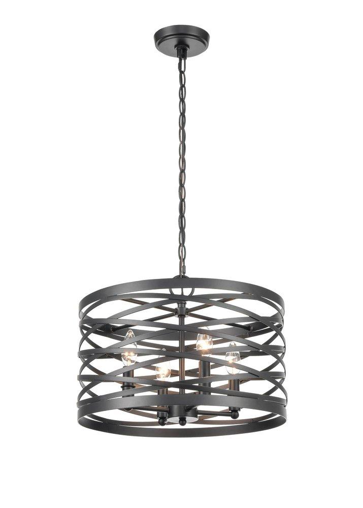 4-Light Pendant Light in Matte Black 